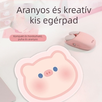 Aranyos malac egérpad – csuklótámasz, csúszásmentes, vastag szegély, rajzfilmszerű dizájn