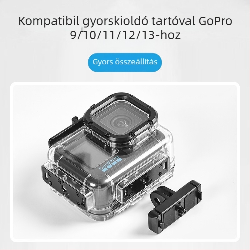 GoPro HERO12/11/10/9 vízálló védőhéj alap és csavarokkal, ZH2016, anyag PC+316SS