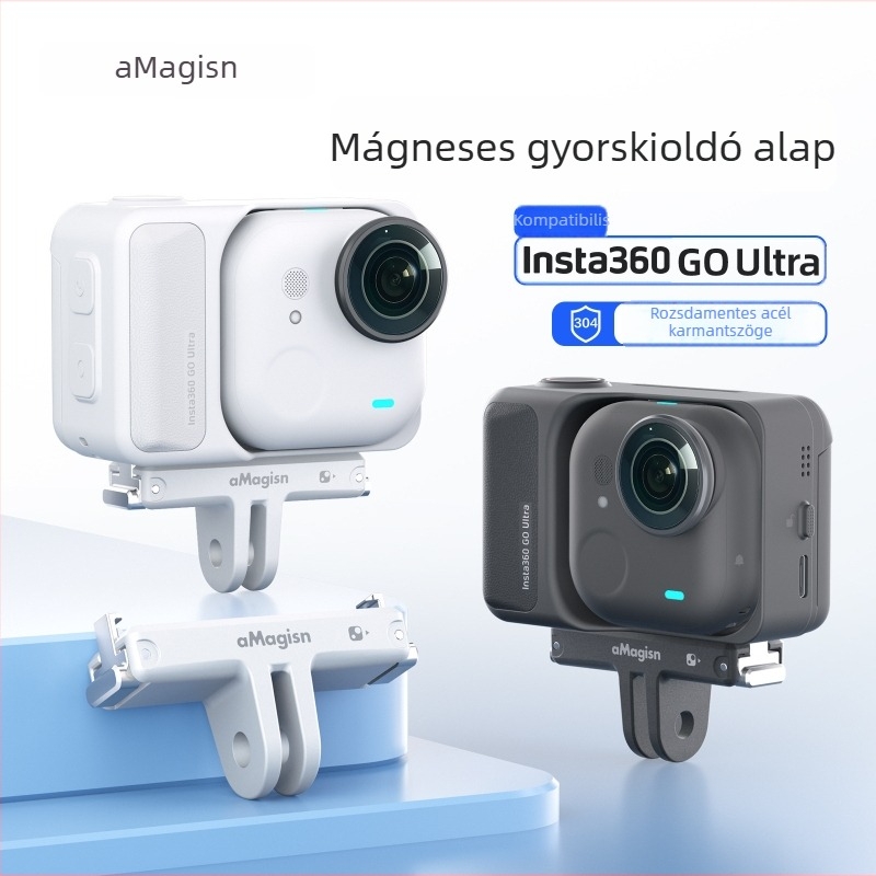Tf05 mágneses gyorskioldó alap Insta360 Go Ultra-hoz – anyag: műanyag, rozsdamentes acél, mágnes