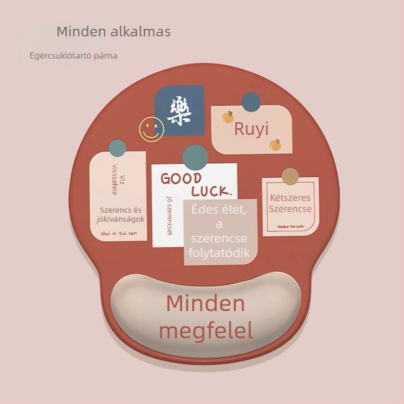 Kéztámaszos egérpad Pad-62, Kisméretű gumírozott pad, Nyomtatott logó, OEM testreszabás