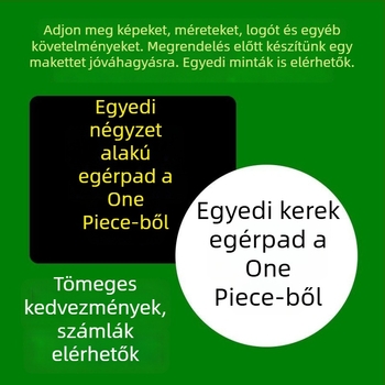 Óriás méretű gamer egérpad varrott éllel, egyedi logóval, AOCC-stílus, anime-karikatúra dizájn
