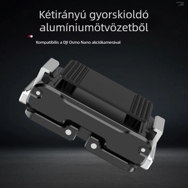 Alumínium ötvözet mágneses gyorskioldó tartó Osmo Nano és DJI 360/Action4/5 sportkamerákhoz, kétirányú összecsukható