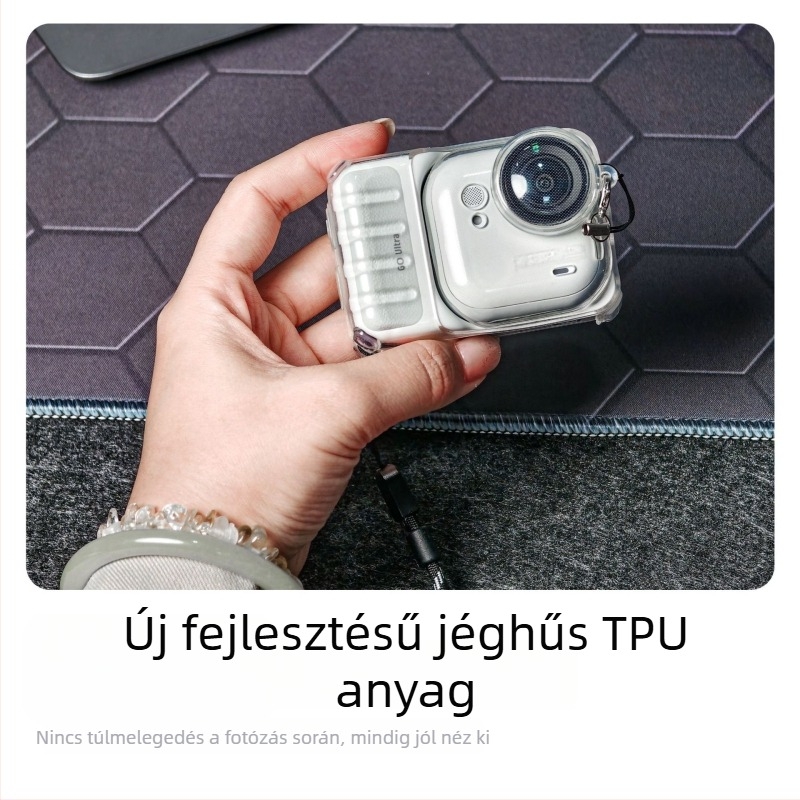 Insta360 GO Ultra védőtok – TPU, jégérzetű átlátszó, hőelvezetés, leesés elleni védelem