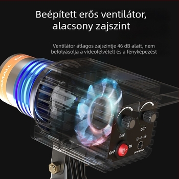 Professzionális fotózási világítás, 48W COB LED, 3000–5600K, állítható fényerő