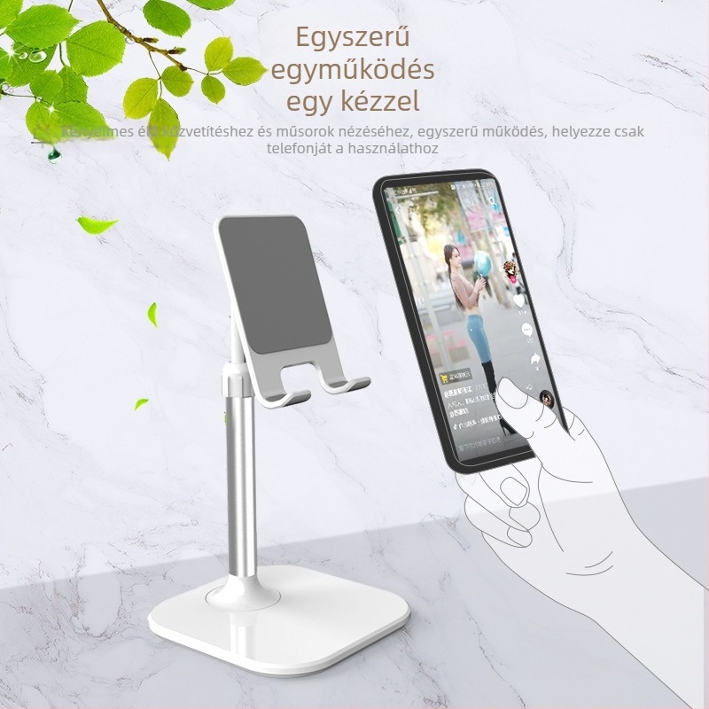 Teleszkópos, állítható asztali tartó telefonra és tabletre, emelő dizájn, kompatibil iPad/iPhone generációkkal, 145 g