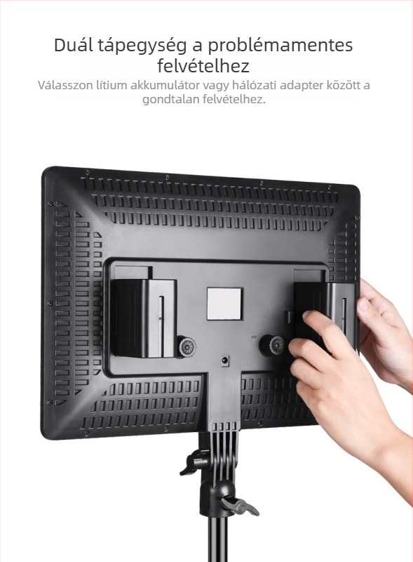 A101 LED síkpaneles kamera világítás – töltőfény, 40W, 85-245V, függőleges szerelés, többszintű állítás, élő közvetítéshez és fotózáshoz