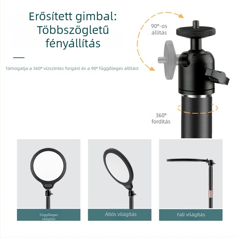 Élő közvetítéshez tervezett világítás, kinyíló kivitel, 10–50W, 5V, modellek YX-216 / YX-217