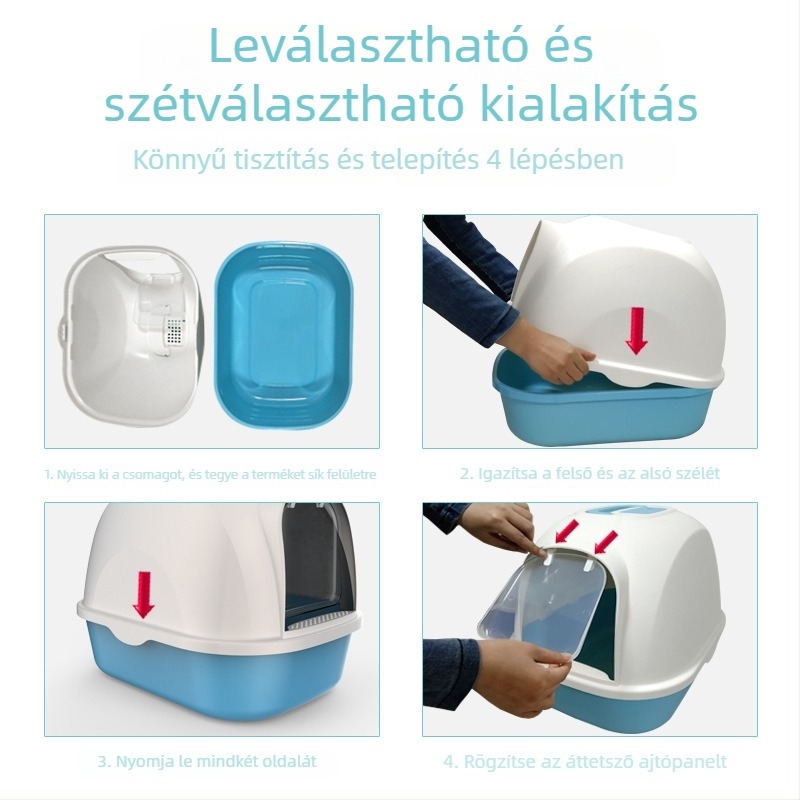 Teljesen zárt macskaalom-tál, műanyag, 10 darabos csomag, Márka: Egyéb, Privát címke készen