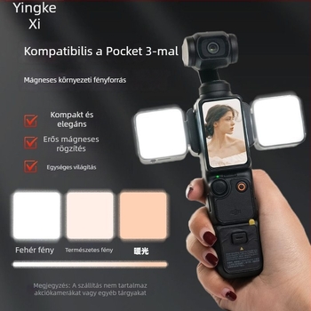 LED töltőfény DJI Pocket 3-hoz - hordozható mágneses gyorskioldó világítás sportkamerához, állítható fényerővel