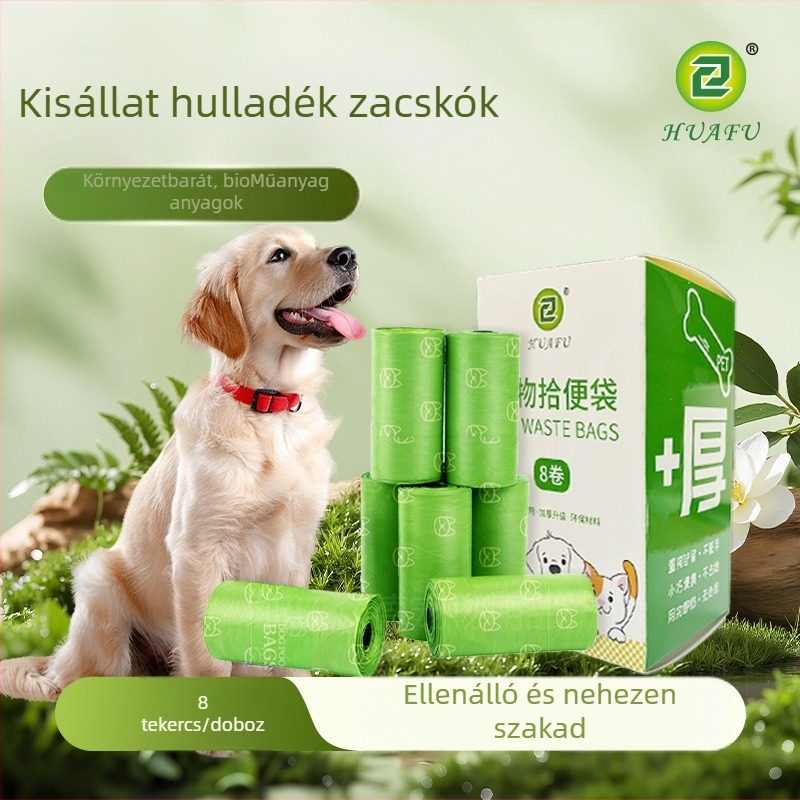 Biodegradable macska- és kutyaürülék zacskók, mellény-stílusú, folyamatos tekercs, síknyílású kialakítás, testreszabott anyag