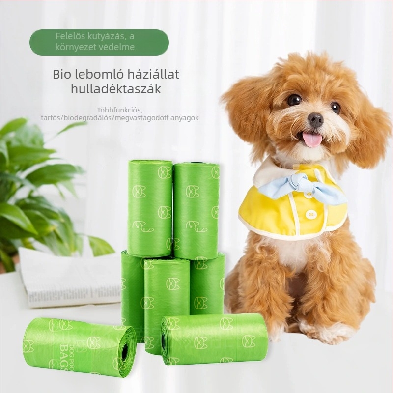 Biodegradable macska- és kutyaürülék zacskók, mellény-stílusú, folyamatos tekercs, síknyílású kialakítás, testreszabott anyag