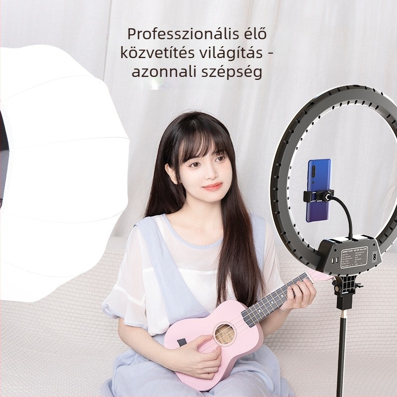 LED élő közvetítéshez COB 300W világítás, szabályozható fényerő és színhőmérséklet 2700K–6500K, 3 m hatótávolság, 220V