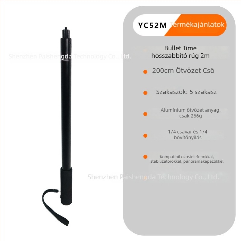 PAISD Insta360 selfie stick, alumínium ötvözet, általános kompatibilitás, sportkamerákhoz alkalmas