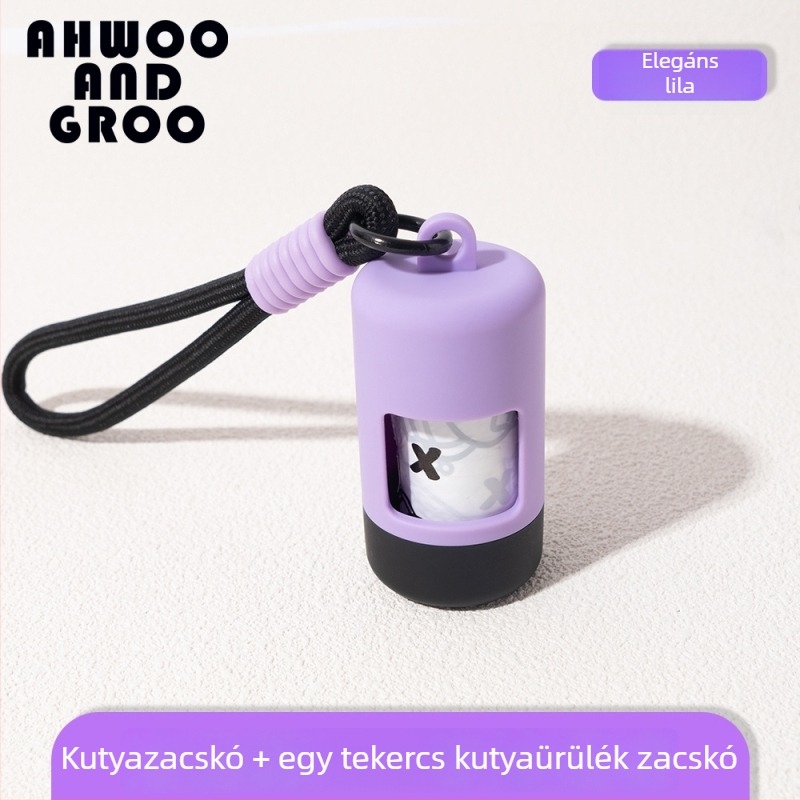 Állati ürülék zacskó és gyűjtő készlet, biológiailag lebomló zacskók, hordozható vastagított gyűjtő, műanyag, 8 darab, márka AHWOO AND GROO
