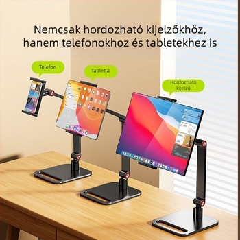 Hordozható monitorállvány tablet/PC-hez — fémből készült forgó tartó dupla kijelzőhöz
