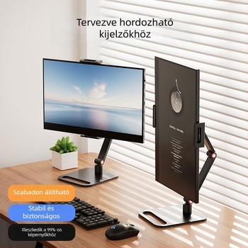 Hordozható monitorállvány tablet/PC-hez — fémből készült forgó tartó dupla kijelzőhöz