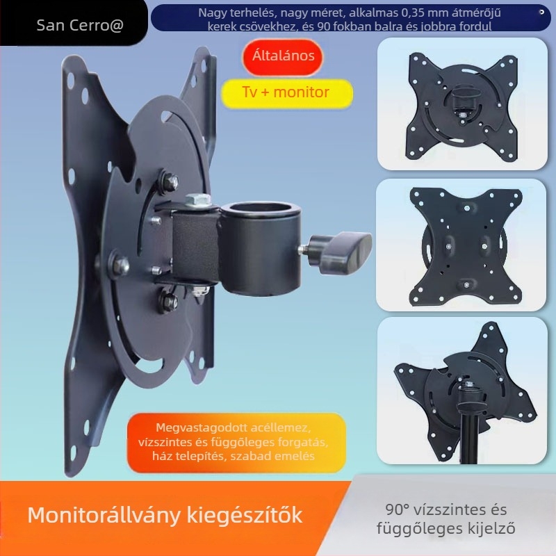 Forgó LCD monitor asztali állvány | Anyag: SPCC, Tömeg: 2 kg, Szerelési kiegészítők tartalmazva