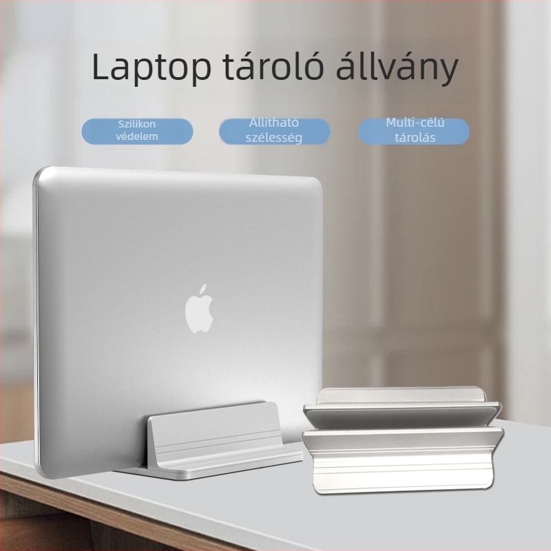 Edwin alumíniumötvözet – vertikális laptopállvány SJZJ005, kompatibilis 7–17 hüvelykes tabletekkel és laptopokkal