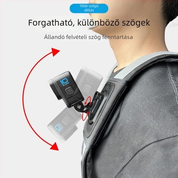 Hátizsákra szerelhető akciókamerákhoz készült klip (Anyag: Nylon+ABS; Kompatibilitás: Általános; Tartozékok: klip, csavarok, alap)