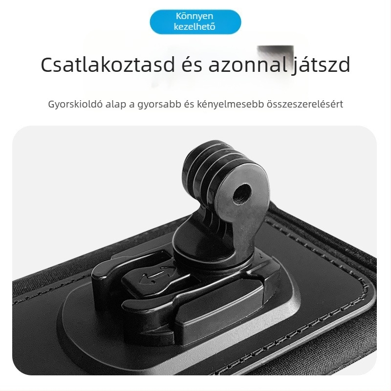 Hátizsákra szerelhető akciókamerákhoz készült klip (Anyag: Nylon+ABS; Kompatibilitás: Általános; Tartozékok: klip, csavarok, alap)