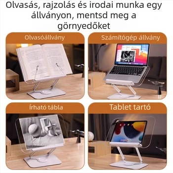 Akril táblagéptartó 360°-os forgással és állítható dőlési szöggel