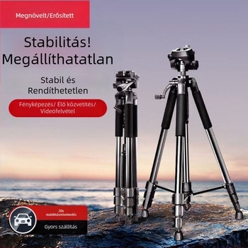 Rozsdamentes acél állvány DSLR, tükör nélküli és okostelefonhoz – univerzális csatlakozás, távirányító nélkül