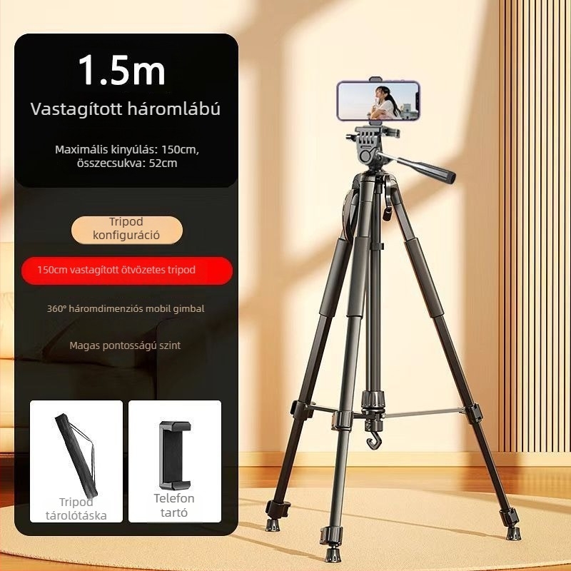 Rozsdamentes acél állvány DSLR, tükör nélküli és okostelefonhoz – univerzális csatlakozás, távirányító nélkül