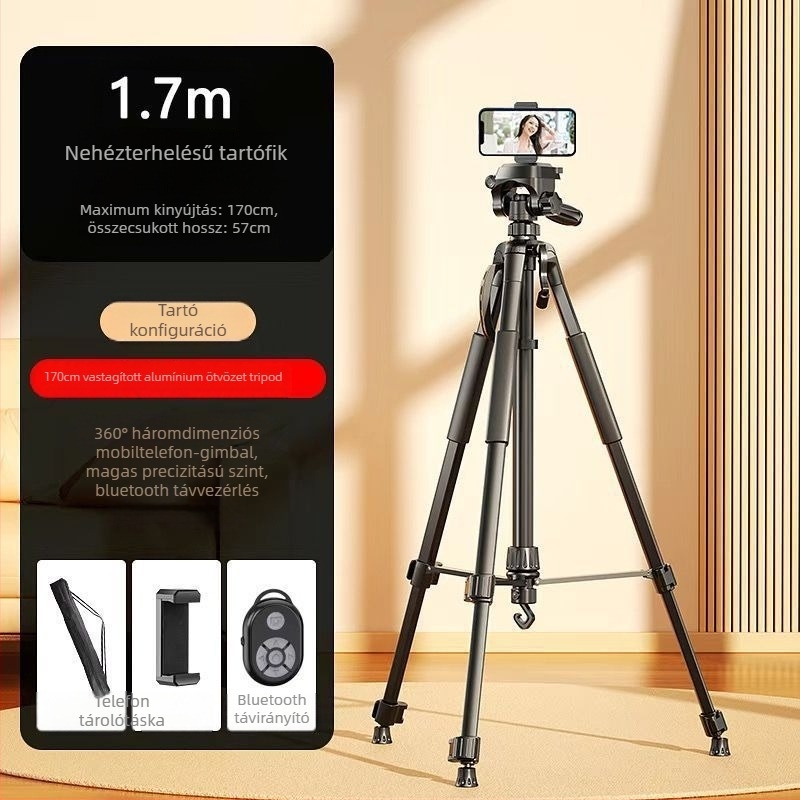 Rozsdamentes acél állvány DSLR, tükör nélküli és okostelefonhoz – univerzális csatlakozás, távirányító nélkül