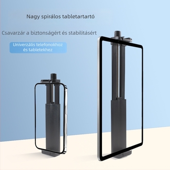 Nagy spirálos síkcsipesz 1/4-es menetes csatlakozással, univerzális okostelefonok és tabletek számára, csavarral záródó, ideális selfie-hez és élő közvetítéshez