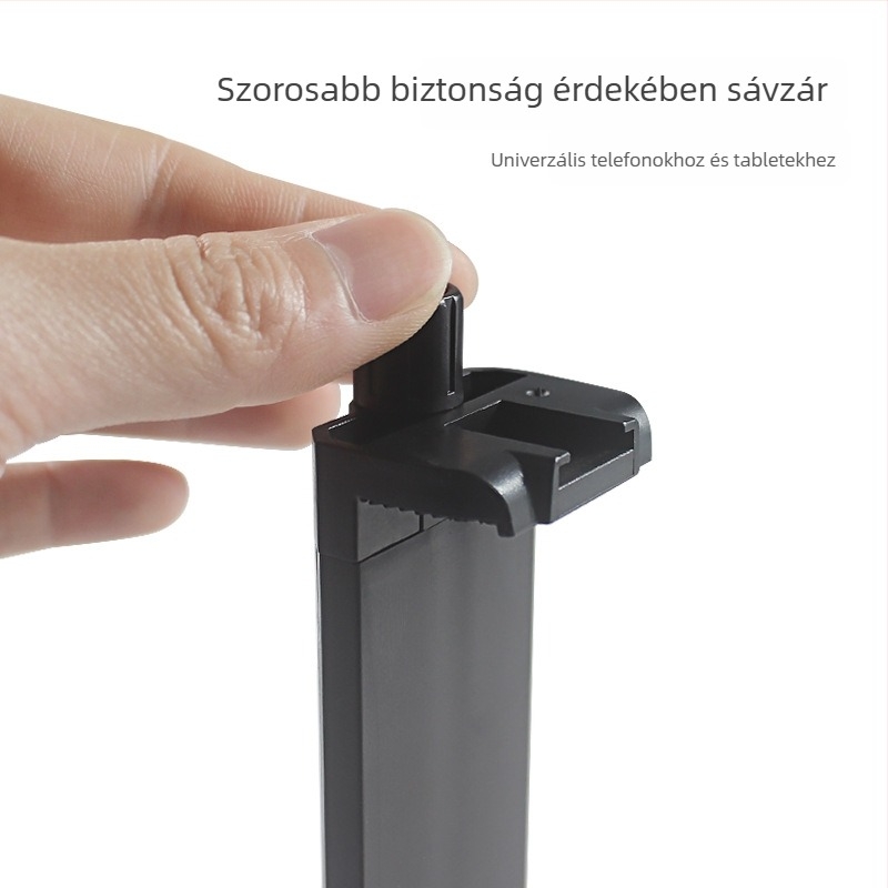 Nagy spirálos síkcsipesz 1/4-es menetes csatlakozással, univerzális okostelefonok és tabletek számára, csavarral záródó, ideális selfie-hez és élő közvetítéshez