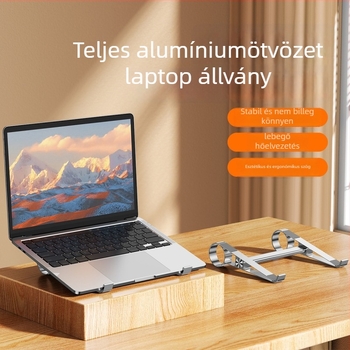 Laptop állvány alumíniumötvözetből, szétszerelhető és hordozható, univerzális kompatibilitás, állítható magasságú asztali hűtő tartó
