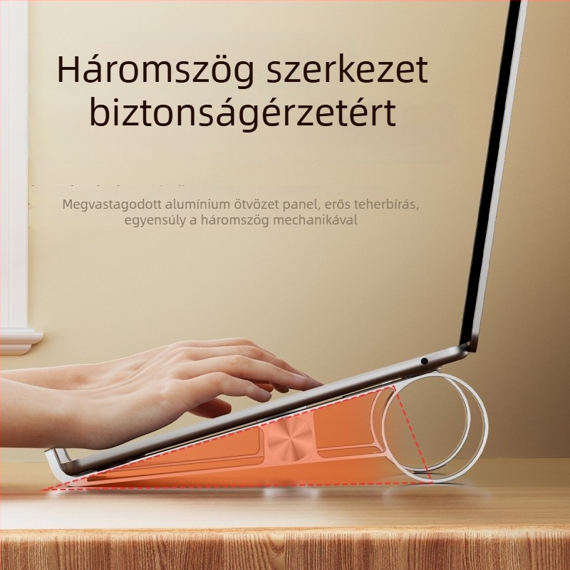 Laptop állvány alumíniumötvözetből, szétszerelhető és hordozható, univerzális kompatibilitás, állítható magasságú asztali hűtő tartó