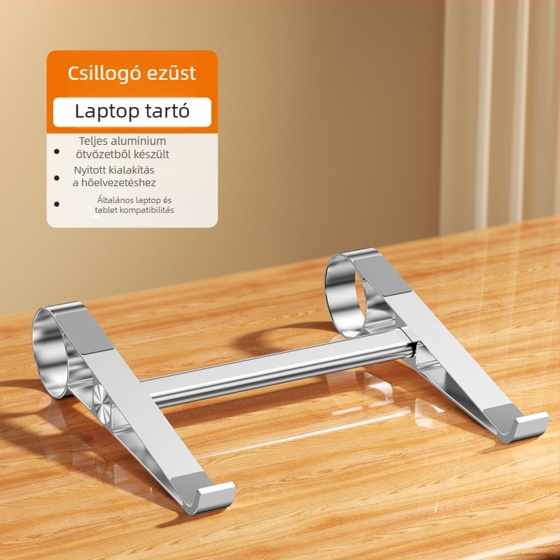 Laptop állvány alumíniumötvözetből, szétszerelhető és hordozható, univerzális kompatibilitás, állítható magasságú asztali hűtő tartó