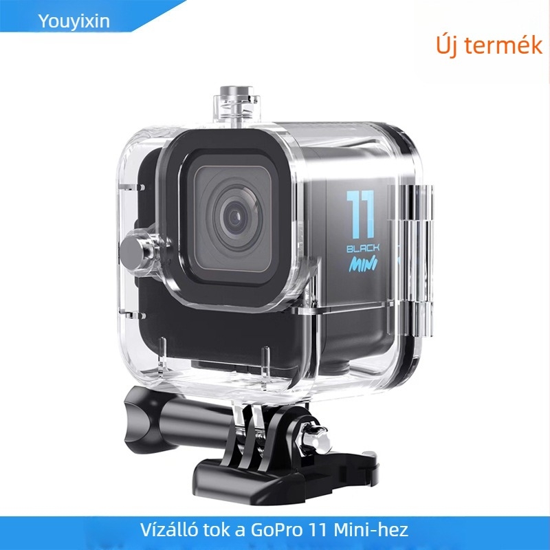 GoPro Hero11 MINI vízálló védőtok, kompatibilis, 60 m merülési mélység, környezetbarát polikarbonát