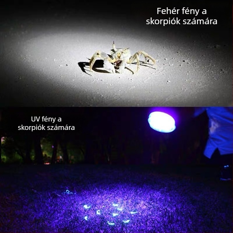 LED zseblámpa, tölthető, ABS ház, 1500 mAh akkumulátor, hatótáv 200 m-ig