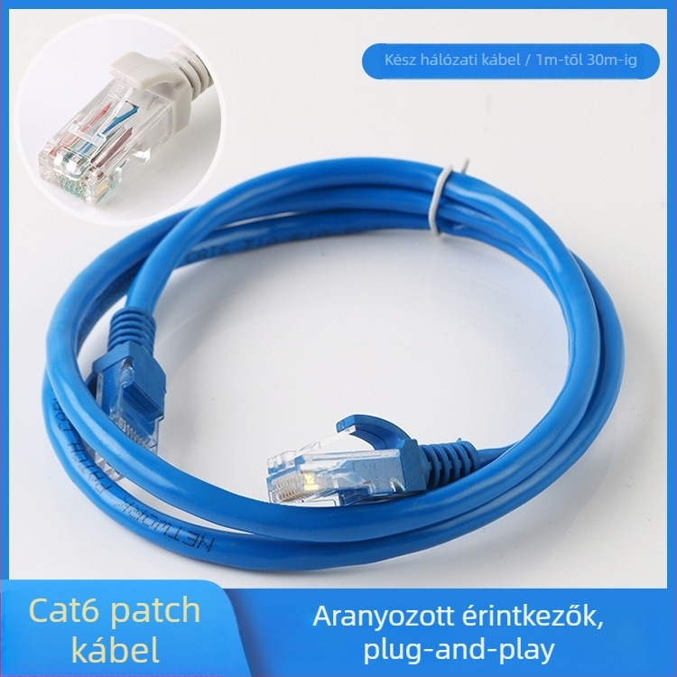 Cat6 Ethernet patch kábel – 1 m / 2 m / 5 m / 30 m, számítógépes hálózati kábel