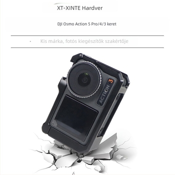 Rabbit Cage Kit DJI Osmo Action 5 Pro/4/3 — alumíniumötvözet, kompatibilis az Osmo Action-nel, nyomtatott 'Support' logó