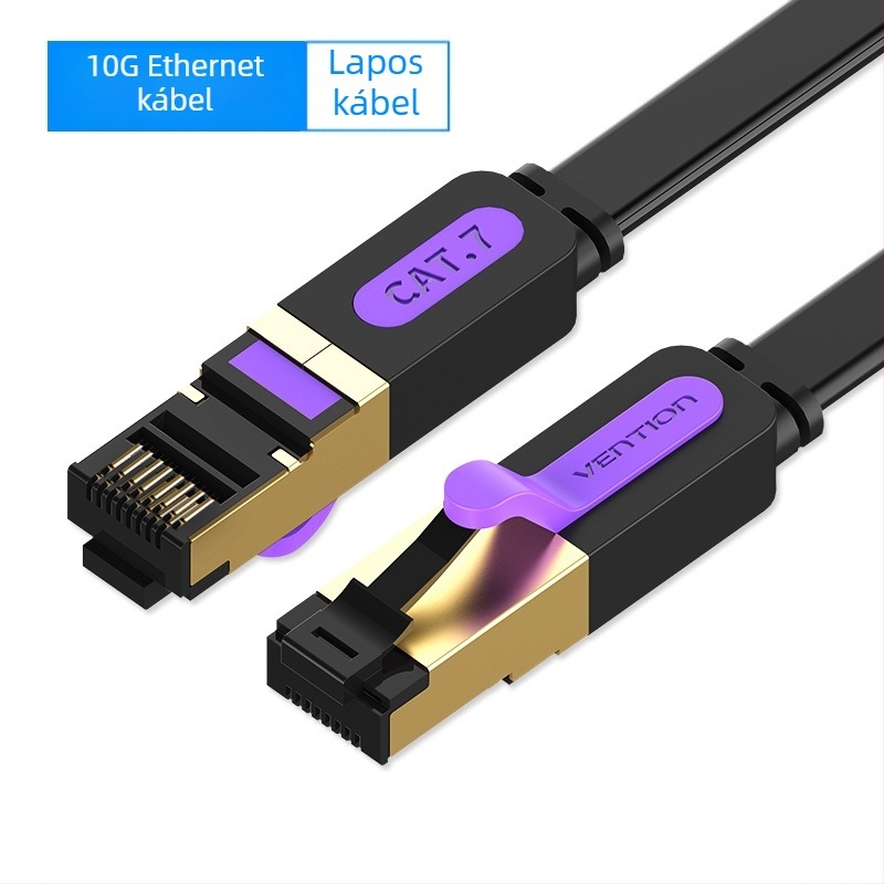 Weixun Cat7 10Gbps árnyékolt lapos Ethernet-kábel – tiszta réz, RJ-45, 6,2 mm, számítógépekhez és switchekhez