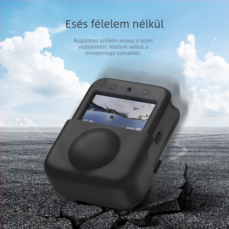 DJI Osmo 360-hoz illő szilikon védőhüvely objektívvédővel – ütésálló, kopásálló, karcolásálló