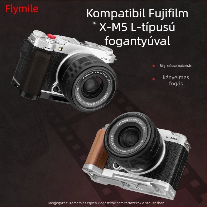 Fuji X-M5-höz egykezes markolat tartó — L alakú hideg cipő ujjfogó kiegészítő Fly023_1