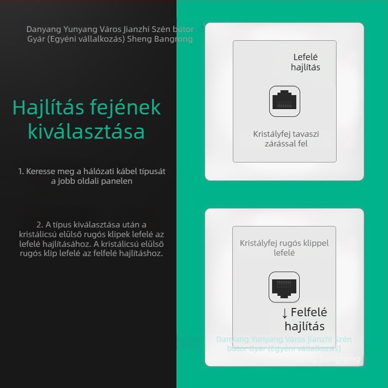 Cat6 lapos Ethernet-kábel 90°-os csuklóval, réz vezetők, gigabites gyorsaság