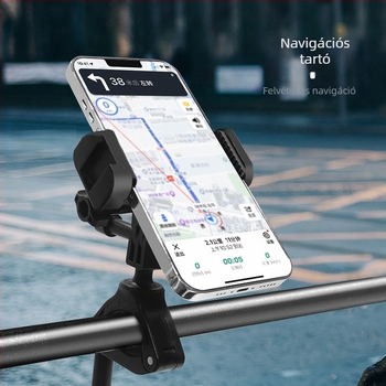 Wadeu GP-05 Kerékpáros telefon-tartó, univerzális GoPro és DJI Action kamerákhoz – ABS+rozsdamentes acél, erős csipesz, nyomtatott logó
