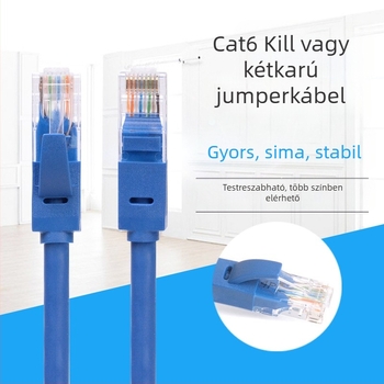 Cat6 Ethernet-kábel, RJ45, oxigénmentes réz, OD6.0, Routerkapcsolat