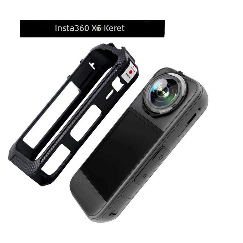 Insta360 X5 védőkeret karbon mintázattal, kompatibilis az Insta360 X5-tel, logónyomtatás megengedett, csomagolás benne, OEM elérhető