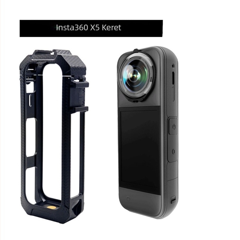 Insta360 X5 védőkeret karbon mintázattal, kompatibilis az Insta360 X5-tel, logónyomtatás megengedett, csomagolás benne, OEM elérhető
