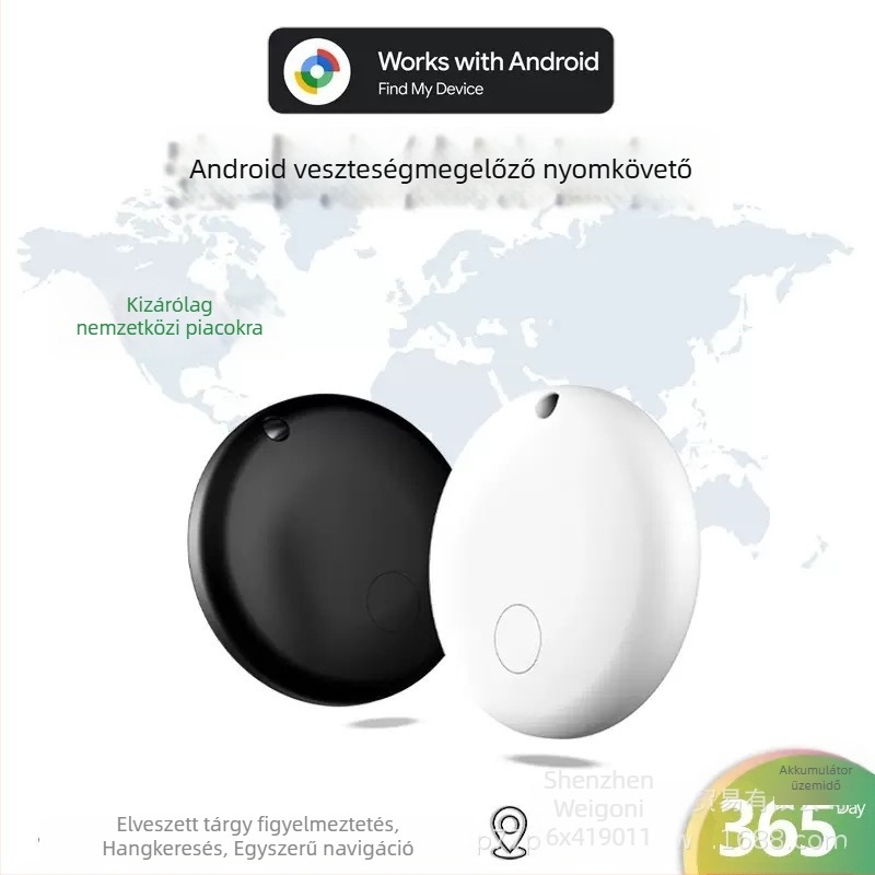 GPS házikedvenc lokalizátor Android Google verzióval, Bluetooth nyomkövető, iOS-kompatibilis, ABS ház
