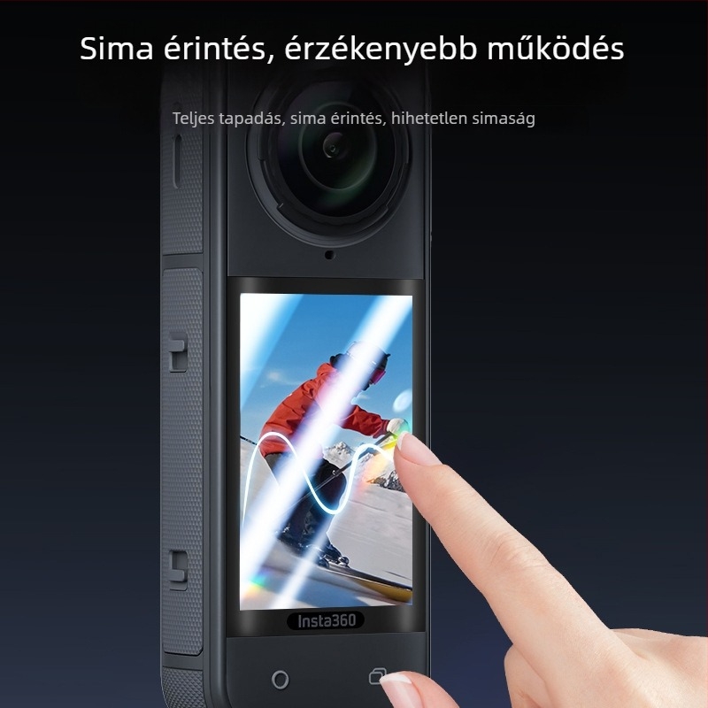 Insta360 ONE X5 edzett üveg képernyővédő, 1:1 méretarány, teljes képernyő lefedés, logó nélkül
