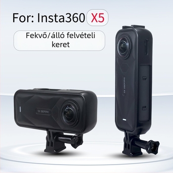 Insta360 X5 bővítő keret védőház horizontális/vertikális felvételhez, karcolások és esés elleni védelem (ABS; keret + adapter + csavaros rúd; Kompatibilis modell: Insta360 X5)