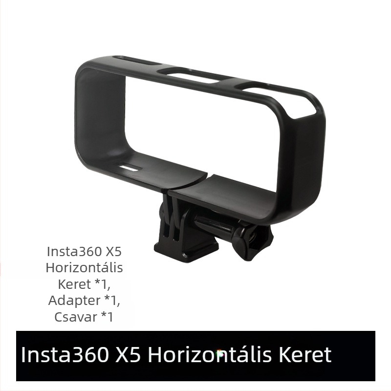 Insta360 X5 bővítő keret védőház horizontális/vertikális felvételhez, karcolások és esés elleni védelem (ABS; keret + adapter + csavaros rúd; Kompatibilis modell: Insta360 X5)
