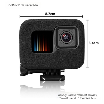 Szélvédett szivacs burkolat GoPro Hero9-hez – modell K001; kompatibilis GoPro Hero9-cel; anyag: importált szivacs; zajcsökkentő védőfedél; csomagolás: táska